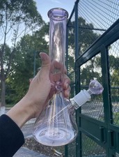 10" Purple Glass Bong Medium