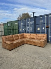 Lovely Tan Italian Leather Corner Sofa *Can Deliver*