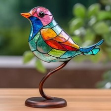 Stained Glass Birds On Branch