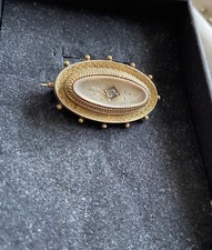 Beautiful Victorian Oval Brooch Silver And Pinchbeck