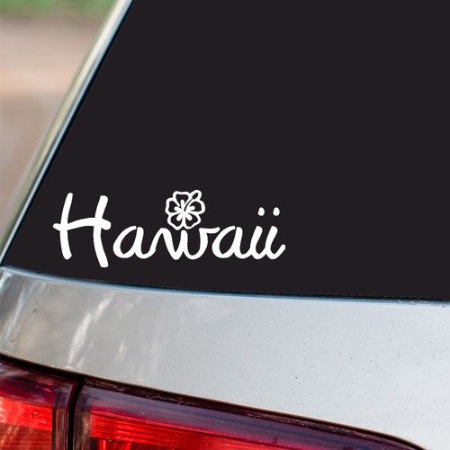 Hawaii hibiscus flower sticker - hawaii,