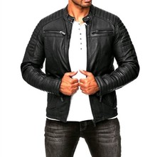 Men's Black Real Lambskin