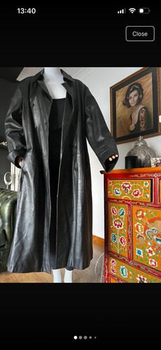 Vintage leather trench coat - leather,