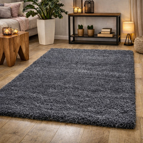 Dark grey shaggy - dark, rug