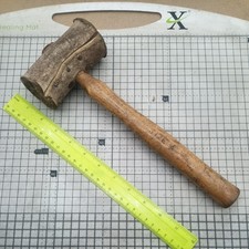 Vintage Raw Hide Mallet Hammer Size 4, 12" 30cm / 376 Grams Soft Face Old Tool