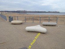 Photo 6x4 Seaside benches, South Shields These rather arty seaside benche c2016
