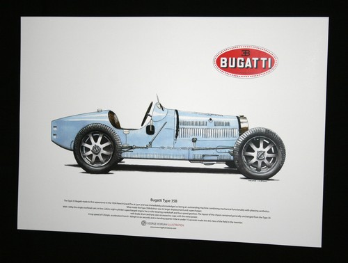 Bugatti type 35b art - 35b, poster