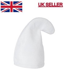 Smurf Dwarf Gnome White Hat  Adult Size One Size Fancy Dress Accessory