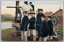 Dutch Naval Cadets Shooting with 3.7cm Cannon Postcard