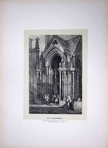 Original old antique print - old,