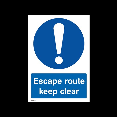 Escape route keep clear - keep,