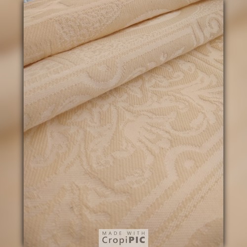 Cream jacquard fabric - fabric,