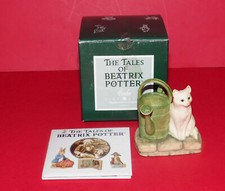 BORDER FINE ARTS * Beatrix Potter Figurine * Cat With Watering Can * Rare BPM10
