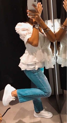 Zara white voluminous - white,