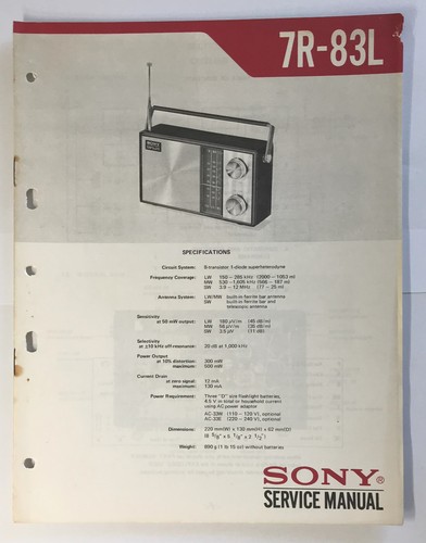 Sony 83l transistor radio - sony,