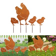 Iron Rusty Chicken Decorative