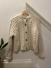 Ganni Ganni Crystal-embellished Buttons Cardigan Size Medium Alpaca Wool Mix