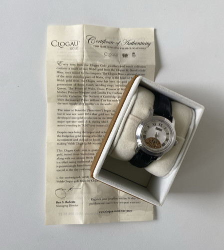 Clogau silver watch leather - clogau,