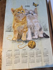 Kitch 1988 Kitten Calendar Tea