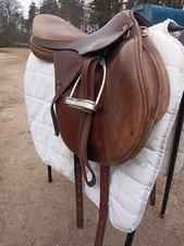 Prestige Eventing Saddle. Brown Two Tone. 17" Narrow. With Prestige Leathers And