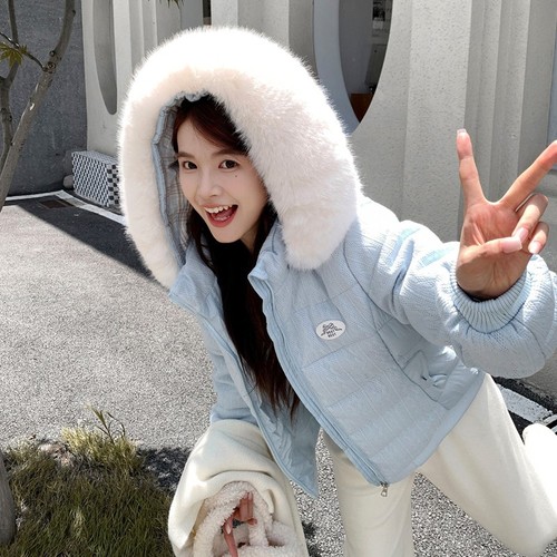 New women big fur collar - women, coat