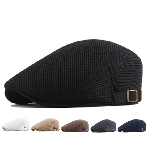 Men flat cap washed newsboy - flat,