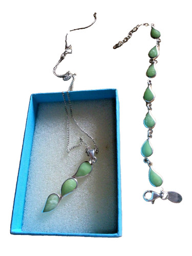 Silver 925 necklace and - silver,
