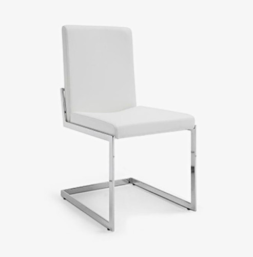 White faux leather upholstered - faux,