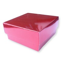 1 METALLIC RED 3 x 3 INCH BOX WITH LID, GIFTS, CAKES, BROWNIES, VALENTINES