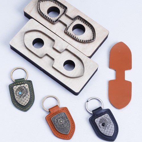 Leather keychain cutting die - leather,
