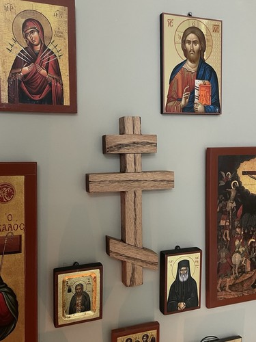 Orthodox wall cross - wall, handmade
