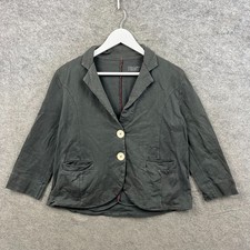 Toast Jacket Womens UK 14 Grey Blazer Ramie Blend Single Breasted Chore Coat Top
