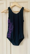 12-13 Yrs George Black Printed Swimsuit For Girls