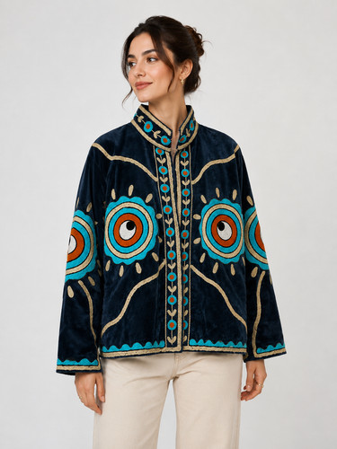 Women blue velvet - women's, statement