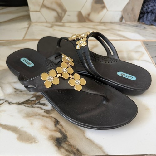 Oka black gold floral - black,