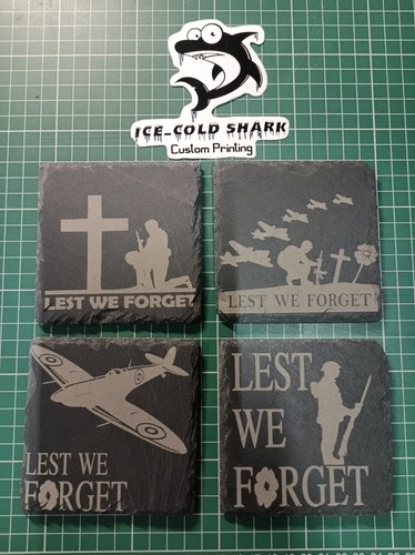 Lest forget slate coasters - lest,