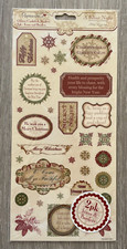 Papermania Christmas A Silent Night Glittery Stickers Icons & Borders