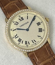 Cartier Ronde Louis Gents Watch 18ct Yellow Gold Diamond Manual Wind 0900 1 34mm
