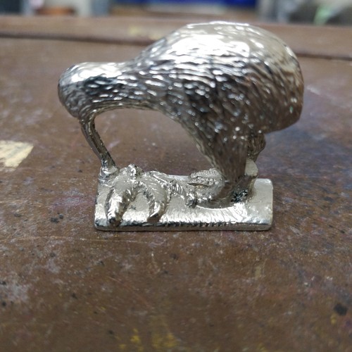 Metal kiwi bird figurine new - metal,