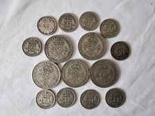 George VI  .500 Silver Florin / 2 Shilling Sixpence Scrap Collection Filler 83g