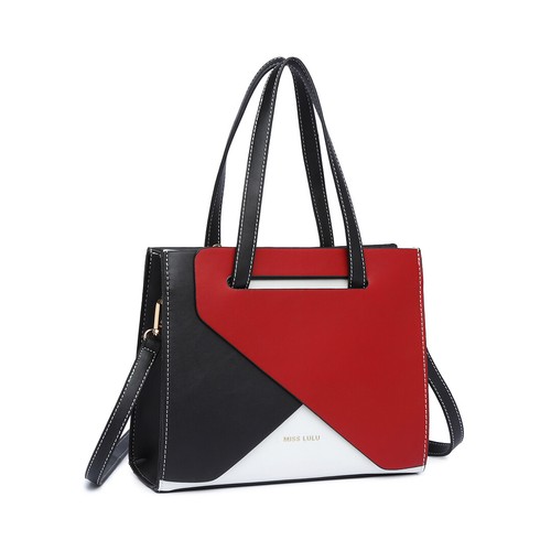 Ladies faux leather contrast - leather,