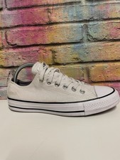 CONVERSE Chuck Taylor All Star Womens Low Top Trainers White Glitter Canvas UK 5