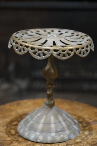 Victorian brass iron hearth - iron,