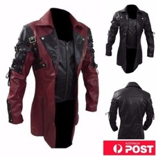 Men's Biker Faux Leather PU Jacket - Punk Rock Style Motorcycle Outerwear