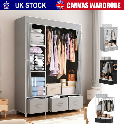 Fabric canvas wardrobe with - canvas,