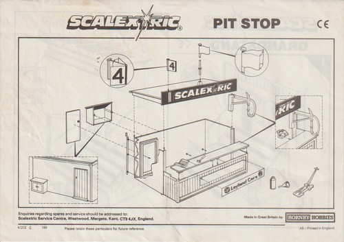 Scalextric 1989 212c 189 pit - scalextric,