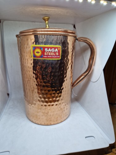 Pure copper hammered water jug - pure,