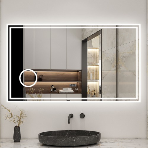 Large bathroom led mirror with - mirror,