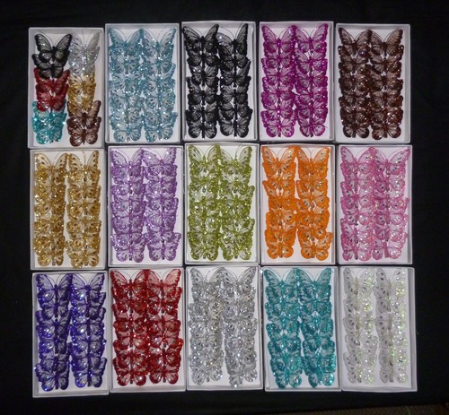 12x 8cm decorative glitter - 12x,