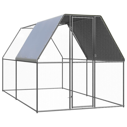Chicken run silver galvanised - silver,